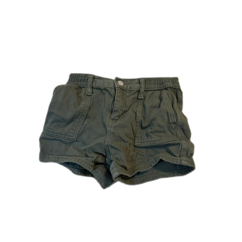 #077 - Medium Green Girl's Denim Shorts - Old Navy